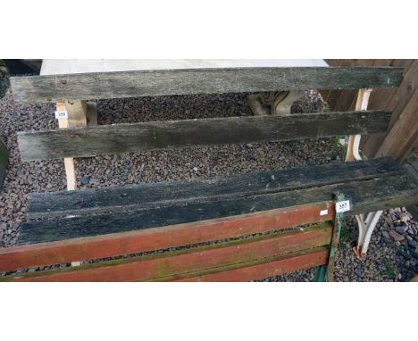 Metal and wooden garden bench