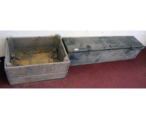 Old wooden growers box and wooden ammunition box