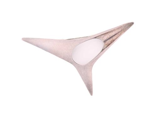 Georg Jensen - An abstract brooch, with hinged pin stem and safety catch fittings, designed by Henning Koppel, No.342, post-1