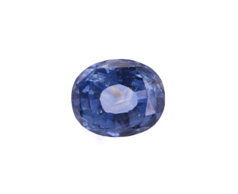A large loose sapphire gemstone, the cushion-shaped and mixed-cut sapphire has a relatively shallow crown and deep pavilion, 