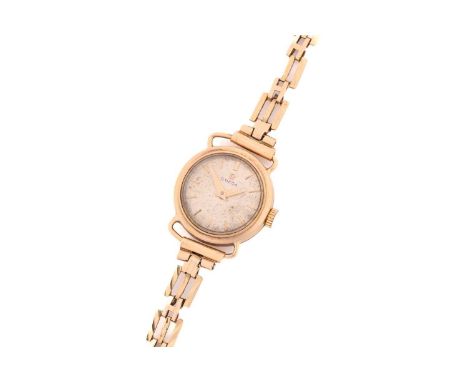 A lady's Omega dress watch, with a hand-wound Swiss-made movement caliber 245, in a 19.5mm yellow metal round case stamped 14
