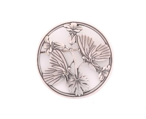 Georg Jenson - silver brooch with Butterflies, designed by Arno Malinowski, No 283, stamped with 925S Denmark with makers mar