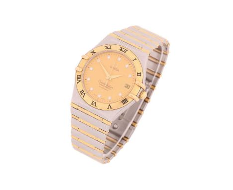 A Gentleman's Omega constellation chronometer automatic with a Swiss-made automatic movement on a 31mm bi-metal case, with a 
