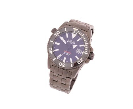 A Davosa Argonautic Bg Gun divers watch with a Swiss automatic movement and a black dial with luminous indices and hands, cer