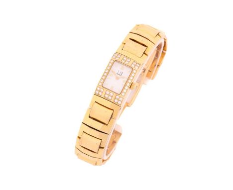 Vintage Ladies Novelle Quartz Brushed Gold Tone Diamond Bezel