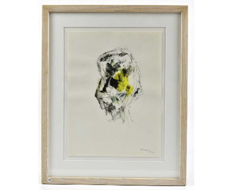 † HARRY OUSEY (1915-1985); watercolour, 'Self Portrait of Artist', signed and dated '77, inscribed on Goldmark Gallery of Upp