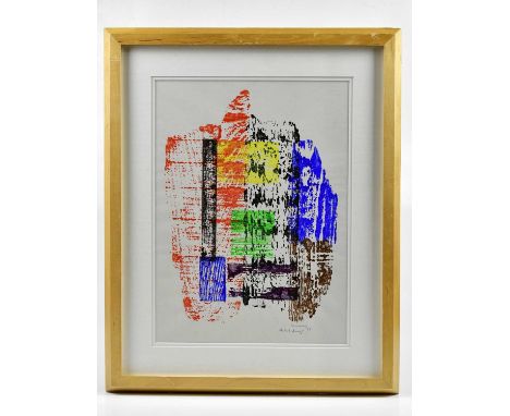 † HARRY OUSEY (1915-1985); artist proof lithograph, untitled, from the Mountain series, signed and dated '68, 38 x 28cm, fram