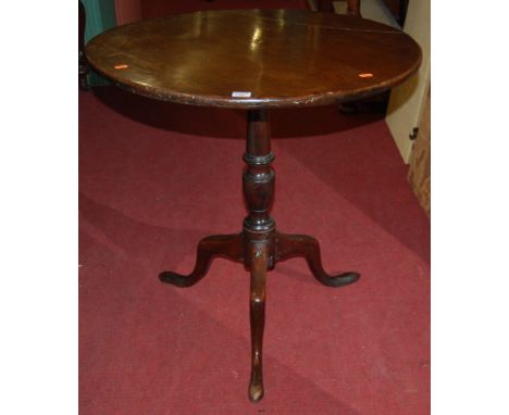 A George III mahogany circular pedestal tripod table, dia. 71.5cm