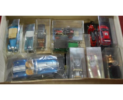 Three boxes containing a quantity of mixed modern release diecast, some boxed others loose to include Mail Order release N ga