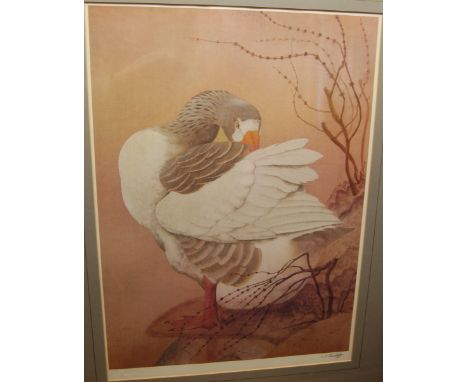 Charles F Tunnicliffe - The Gander, lithograph, with blind stamp, signed in pencil to the margin, 59x43cm