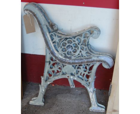 A pair of Victorian painted cast iron bench ends (only)