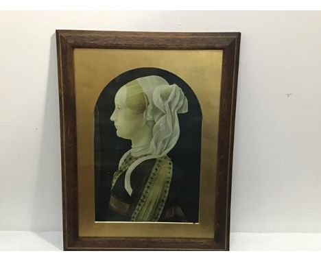 A Medici print in oak glazed frame (47cm x 32cm)