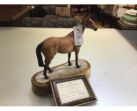 A Royal Worcester limited edition porcelain model of Arkle, owned by the Duchess of Westminster, modelled by Doris Lindner, m