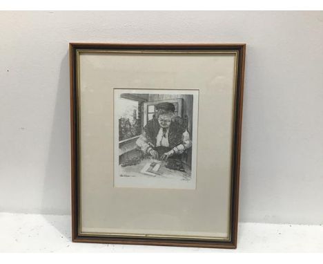 Belgian School, The Lacemaker, print, 212/300, signed in pencil (22cm x 18cm excluding mount and frame)