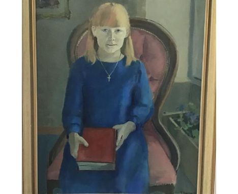 T. Gourlay, Portrait of a Young Girl, oil on canvas, signed and dated '86 (75cm x 60cm excluding frame)