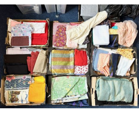Large Quantity of Vintage 1960's and 1970's Fabric, including wool, silk, cotton, satin, jacquard, etc.  Great lot for the se