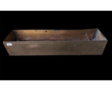 Vintage Copper Planter measures 32'' length x 8'' depth x 6'' height.