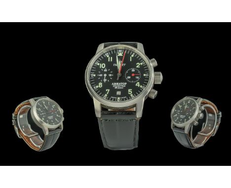 Russian Watch Interest. A gents Chronograph watch by Poljot with mechanical manual wind movement and date feature. Case diame