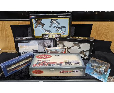 Collection of Die Cast Boxed Models, including Corgi 100 Years of Flight, Corgi A Century of War, Atlas Titanic, Corgi Fighti