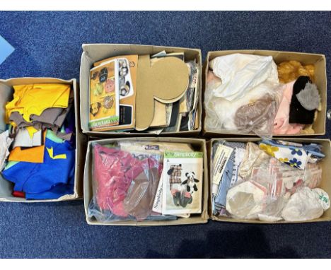 Crafting Interest - Large Collection of Vintage Toy Making Items, including fabric, noses, patterns, fur, whiskers, leather p