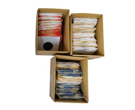 Three boxes of 7 inch singles, all on Atlantic, Brunswick and Stateside record labels, artists include; Otis Redding, the Dri