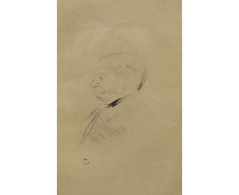 After Henri Toulouse-Lautrec (French, 1864-1901), drypoint etching, 'Monsieur X', signed in the plate, 18 x 12cm. Condition -