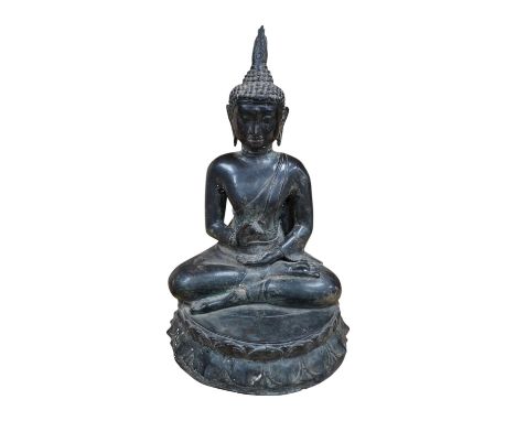 A Thai bronze seated figure of Buddha Shakyamuni, 36cm high. Condition - good