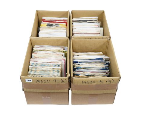 Four boxes of 7 inch singles on record labels, including; Chess, Immediate, King, Chrysalis, Charisma, Beacon, Epic, Ember, E