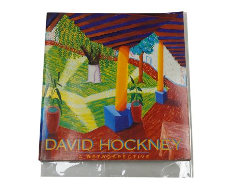 David Hockney (English, b.1937), soft back book, 'A Retrospective' inscribed with presentation inscription 'for Jo love David