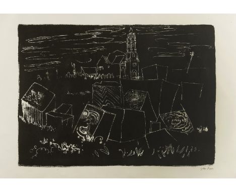 δ John Piper (1903-1992)Easton, Portland, Dorset: St George Reforne, and 18th-century church among the quarries (Levinson 137