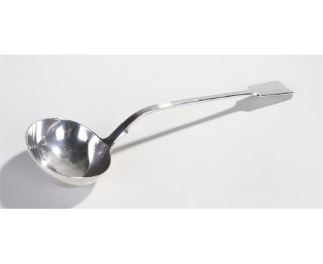 Victorian silver soup ladle, London 1861, maker WS, fiddle pattern with deep bowl, 9.6oz