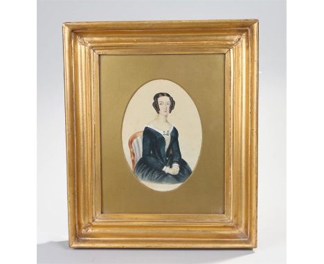 19th Century English school, portrait of a lady, watercolour, with a paper label to the rear of the picture "Frances Bent Tho