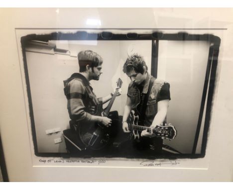 ROSS HALFIN. ARR. KINGS OF LEON, NEWCASTLE, AUSTRALIA. SIGNED LIMITED EDITION BLACK AND WHITE PHOTOGRAPHIC PRINT, 1/250. 54 x