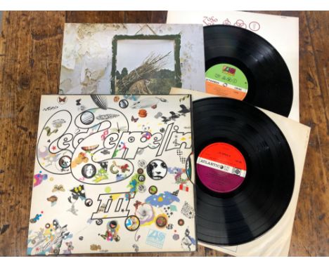 2 X LED ZEPPELIN LP's, LED ZEPPELIN III 2nd PRESSING A//5 B//5, 2nd RED/PLUM LABELS, NO PETER GRANT CREDIT "DO WHAT THOU WILT
