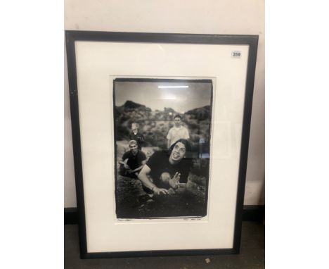 STEVE DOUBLE. ARR. FOO FIGHTERS, EARLY SHOT. SIGNED LIMITED EDITION BLACK AND WHITE PHOTOGRAPHIC PRINT, 2/50. 46 x 31cms.