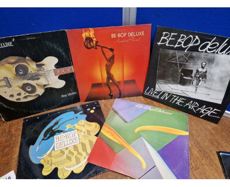 8 ROCK BLUES ROCK LP's INCLUDING 5 X BE BOP DELUXE, AXE VICTIM SUNBURST FINISH, FUTURAMA, LIVE IN THE AIR AGE AND DRASTIC PLA