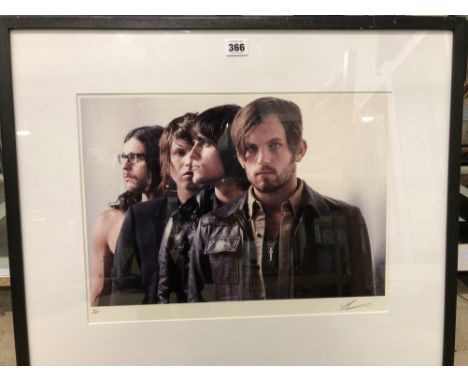 DEAN CHALKLEY. ARR. KINGS OF LEON, SIGNED LIMITED EDITION COLOUR PHOTOGRAPHIC PRINT, 2/25. 44 x 30cms.