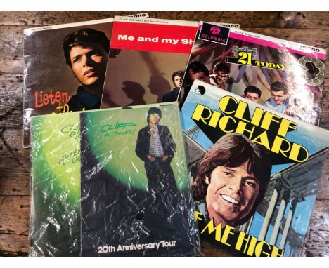 THIRTY TWO CLIFF RICHARD LP'S AND TWO BOX SETS INCLUDING - LISTEN TO CLIFF, ME AND MY SHADOWS 21 TODAY, GREEN LIGHT WITH TOUR