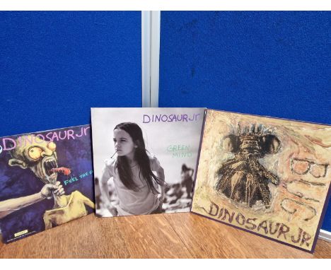 3 X DINOSAUR JR RECORDS: GREEN MIND LP, BLANCO Y NEGRO BYN24 BUG LP, BLAST FIRST BFFP31 AND FEEL THE PAIN 10" EP LTD EDITION 