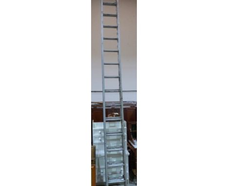 A aluminium extending ladder