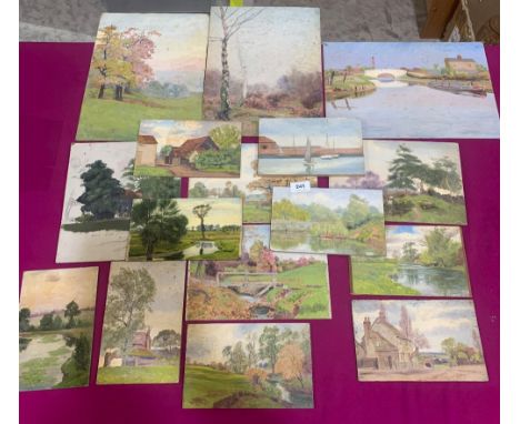 A collection of small landscape oils on board or panel. 19th/20th centuries
