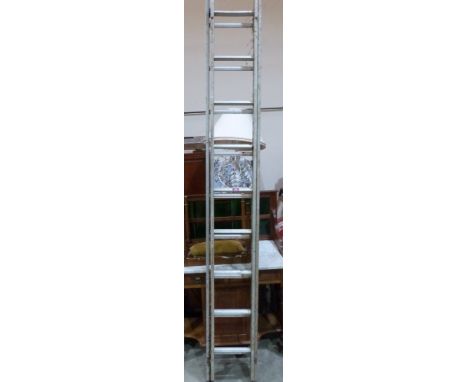 A aluminium extending ladder