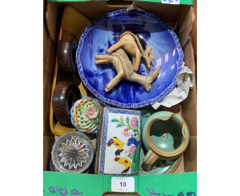 A Dutch ceramic box, other ceramics etc.