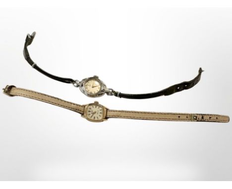 A 9ct yellow gold lady's Rotary wrist watch together with a further lady's watch by Tudor. (2)