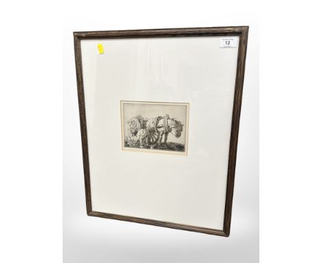 Edmund Blampied (Edmund, 1886-1966) : Gathering Turnips, drypoint etching, signed in pencil, signed in pencil, with magins, w