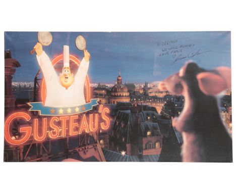 RATATOUILLE: A SCENE FROM THE MOVIE enlarged and printed onto canvas, 76cm x 132cm, inscribed 'To Stephen, We Will Always Hav