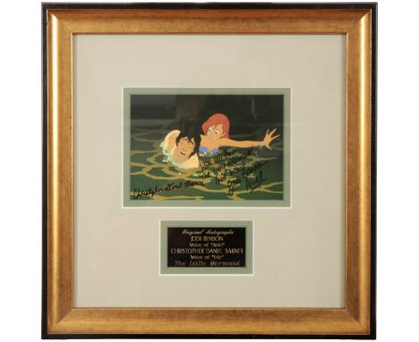 THE LITTLE MERMAID: A COLOUR PRINT SIGNED BY JODI BENSON (VOICE OF ARIEL) AND CHRISTOPHER DANIEL BARNES (VOICE OF ERIC) 10cm 