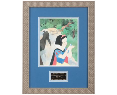 SNOW WHITE: A COLOUR PRINT SIGNED BY ADRIANA CASELOTTI (1916-1997), THE VOICE OF SNOW WHITE 22cm x 17cm, in silvered frame, M