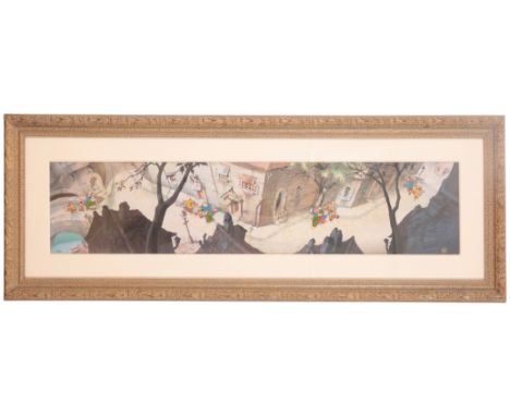 PINOCCHIO: 'HI-DIDDLE-DEE-DEE' - SCENES RECREATED FROM THE 1940 DISNEY FILM featuring four hand painted cels on lithographed 