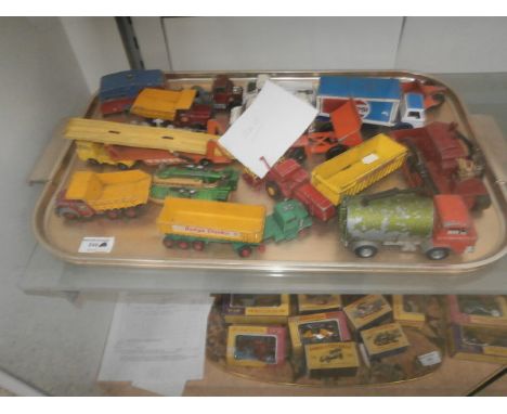 tray of vintage metal toys inc lesney & dinky